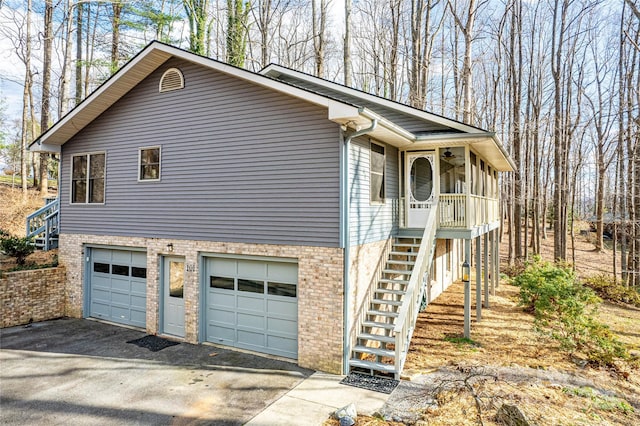 view of home's exterior with a garage