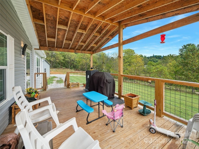 deck with grilling area