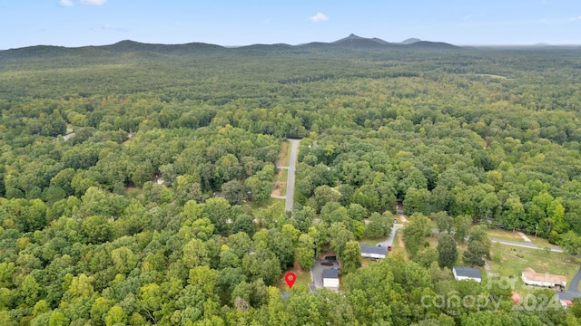 drone / aerial view featuring a mountain view