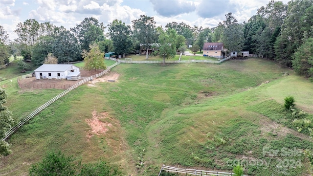 bird's eye view with a rural view