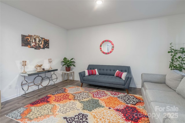 living room featuring hardwood / wood-style flooring