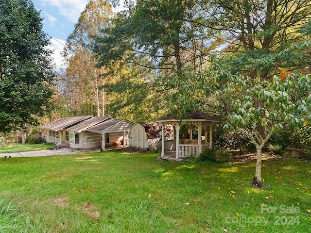 229 Medford Hannah Rd, Waynesville, NC 28785 - view of grassy yard featuring a gazebo
