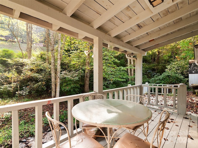 229 Medford Hannah Rd, Waynesville, NC 28785 - wooden deck with outdoor dining area