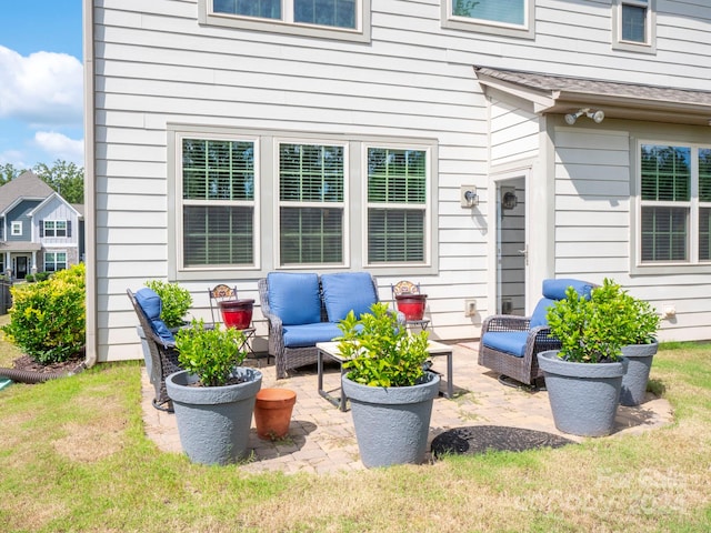 view of patio with an outdoor hangout area