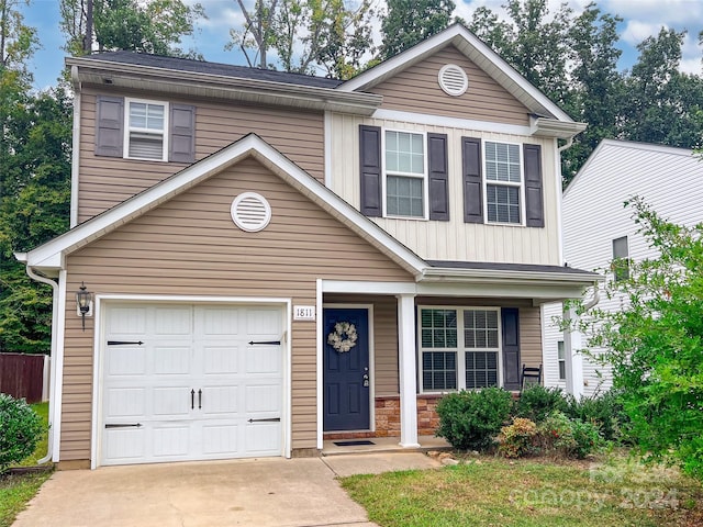 view of front of home featuring a garage