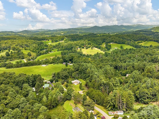 aerial view featuring a mountain view