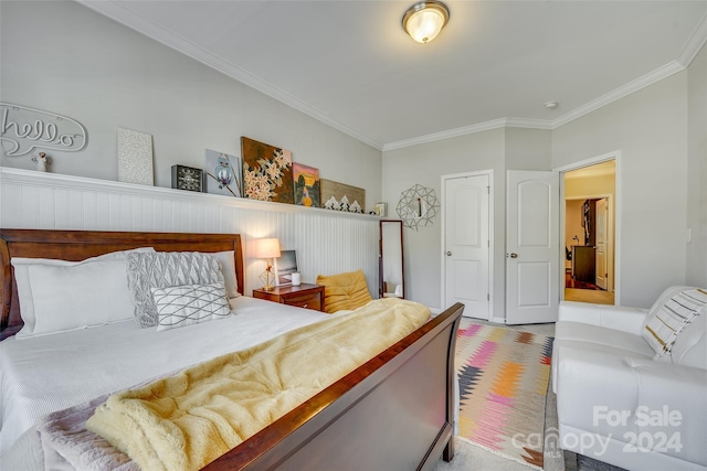 bedroom featuring ornamental molding