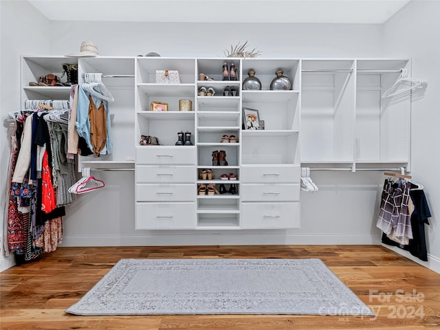 spacious closet with light wood-type flooring