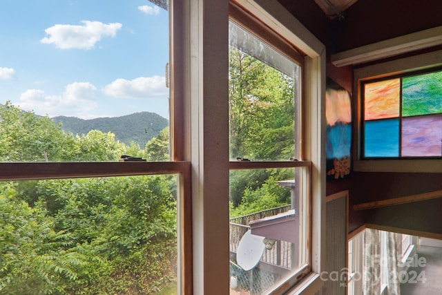 doorway with a mountain view