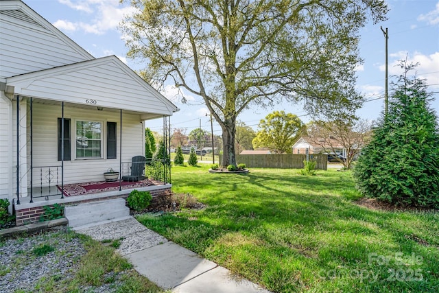 630 S Myrtle School Rd, Gastonia, NC 28052 - view of yard featuring fence and a porch