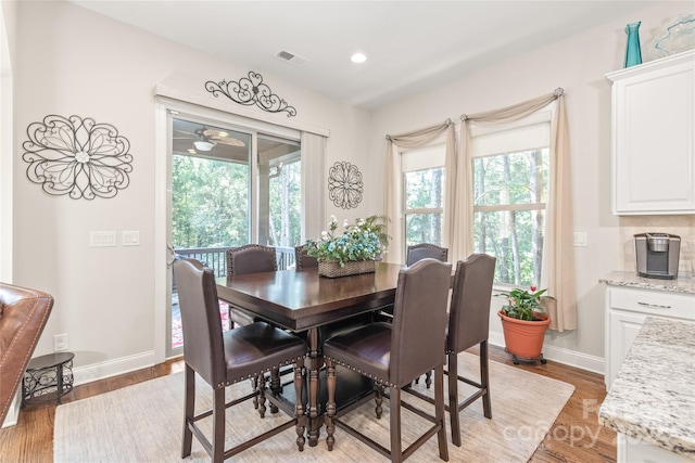 dining room featuring light wood-type flooring