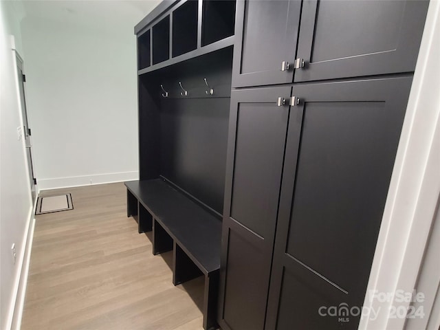 mudroom featuring light hardwood / wood-style flooring