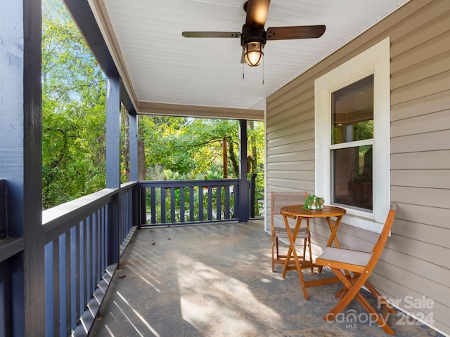 view of patio / terrace with ceiling fan