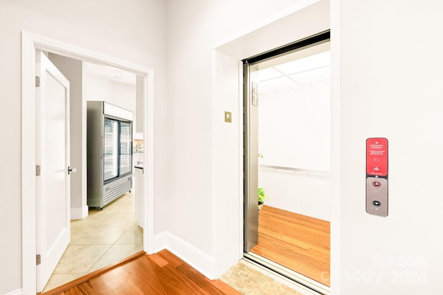 interior space with light hardwood / wood-style flooring