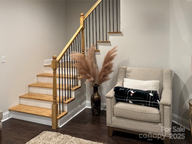 10604 Russet Pl, Charlotte, NC 28227 - staircase with baseboards and wood finished floors