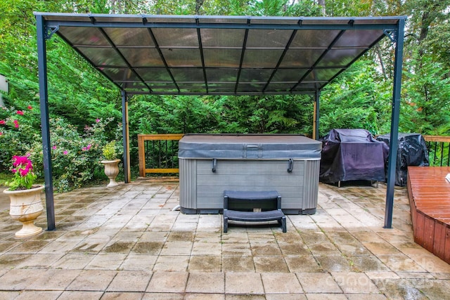 10604 Russet Pl, Charlotte, NC 28227 - view of patio / terrace featuring a hot tub