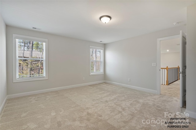 view of carpeted spare room