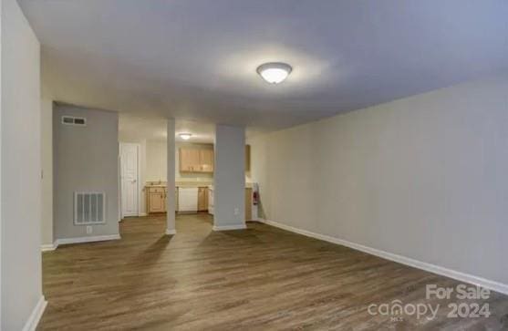 interior space featuring dark wood-type flooring