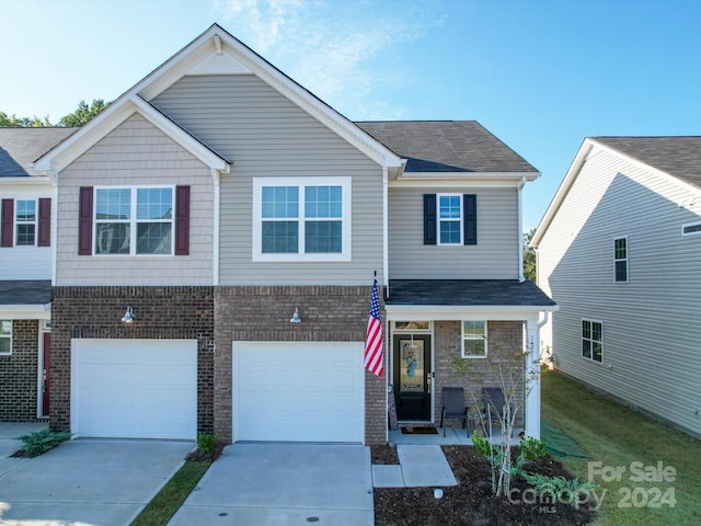 view of front of house with a garage