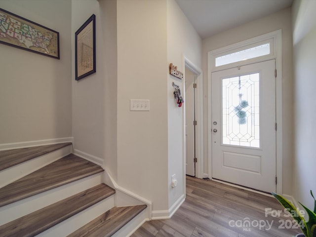 entryway featuring light hardwood / wood-style floors