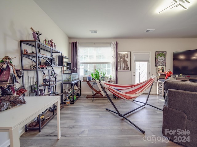 interior space featuring wood-type flooring