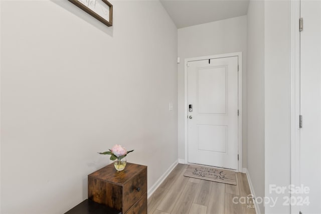 doorway featuring light hardwood / wood-style floors