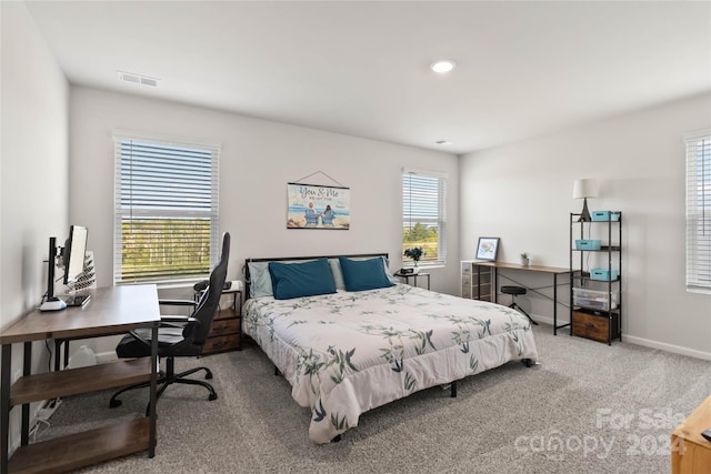 bedroom featuring carpet