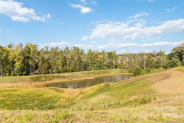 view of landscape featuring a water view