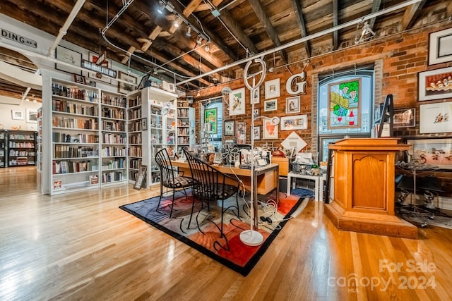 dining area with light hardwood / wood-style floors