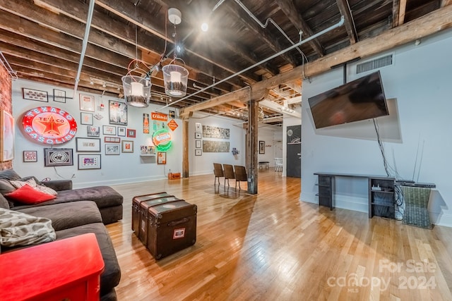 living room featuring hardwood / wood-style floors