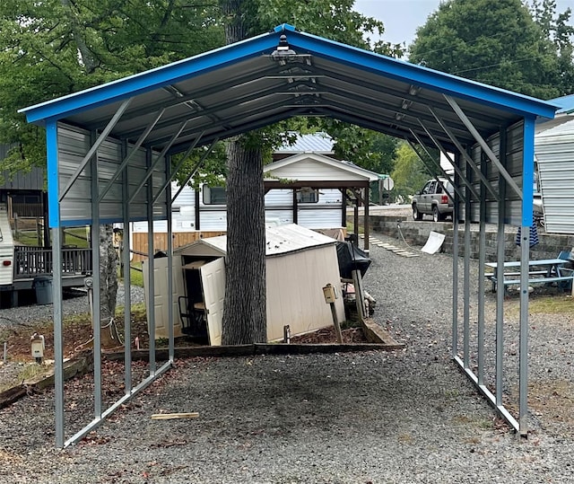 view of parking featuring a carport