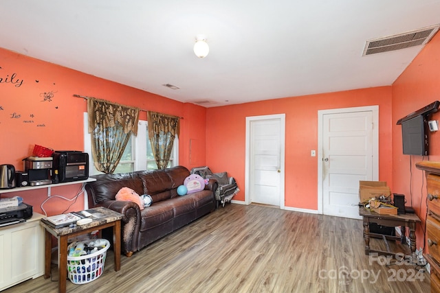 living room featuring light hardwood / wood-style floors