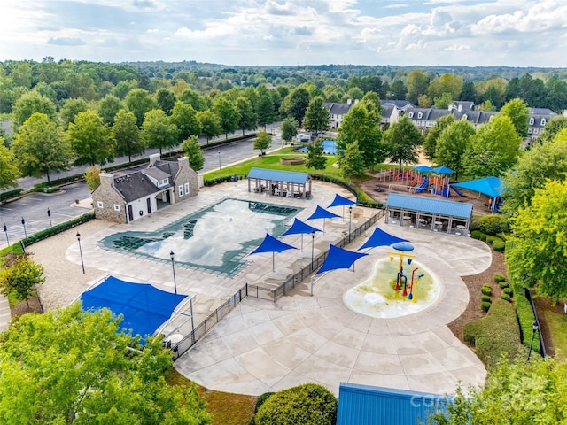 view of swimming pool featuring a patio