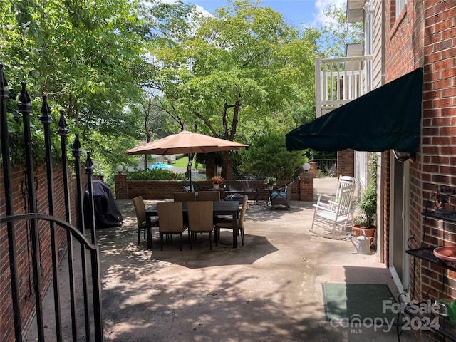 view of patio / terrace with area for grilling