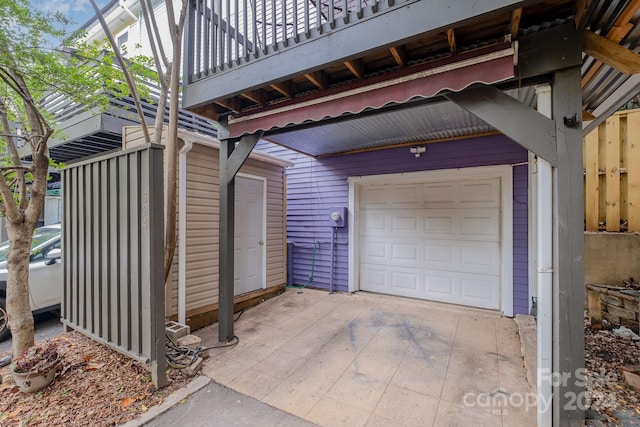 view of garage