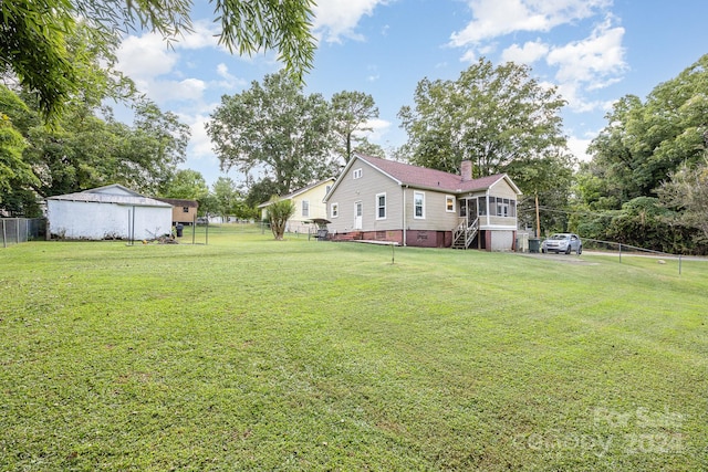 view of yard featuring a deck