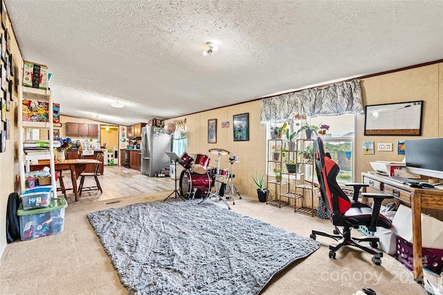 7686 Hickory Creek Dr, Denver, NC 28037 - office with a textured ceiling, light carpet, and a wealth of natural light