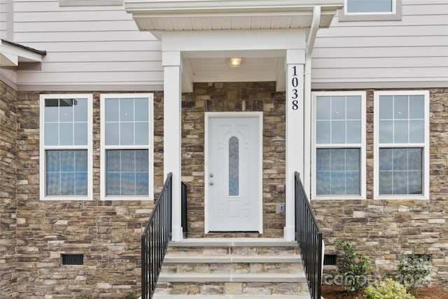 1038 Heath Helms Rd, Monroe, NC 28110 - view of exterior entry with stone siding