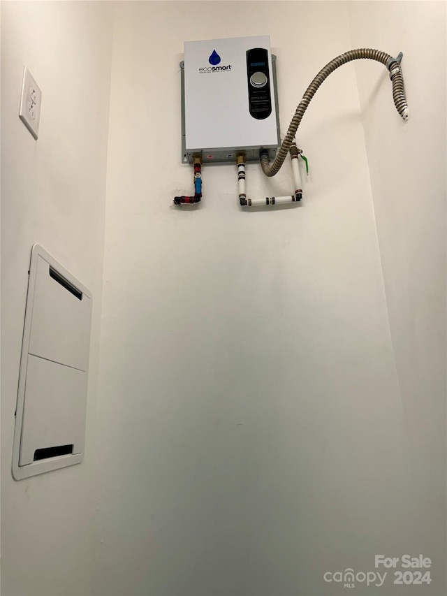 interior details with water heater