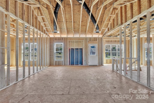 miscellaneous room with plenty of natural light and vaulted ceiling