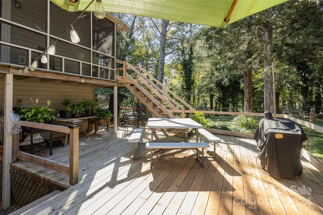 view of wooden deck