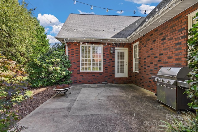 view of patio with area for grilling