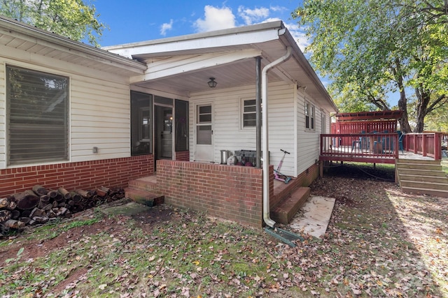 exterior space featuring a deck