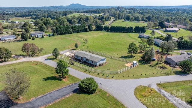 bird's eye view with a rural view