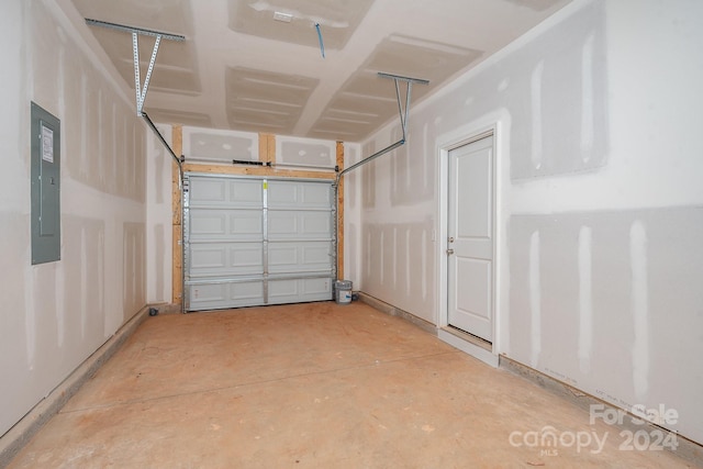 garage with electric panel