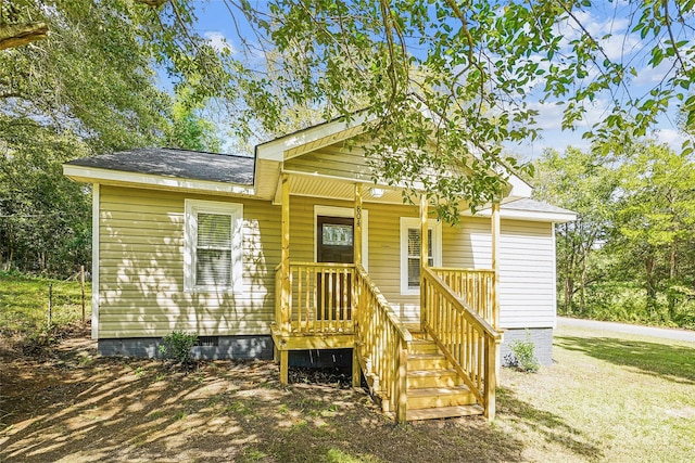 view of front of house featuring covered porch