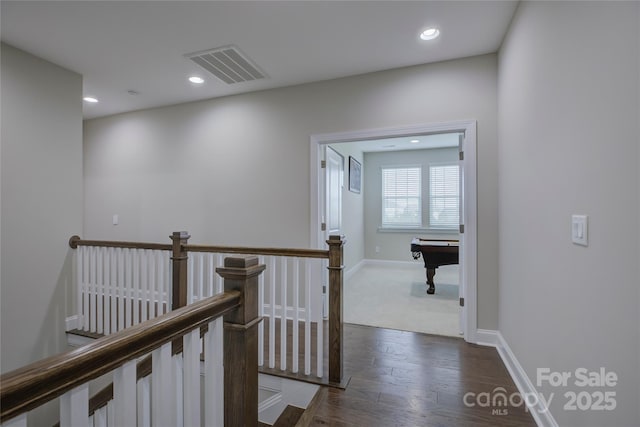 hall featuring dark hardwood / wood-style floors