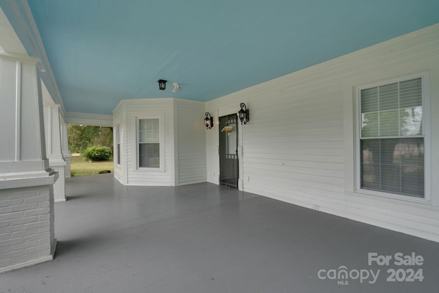 view of patio with a porch