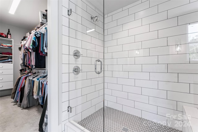 bathroom featuring walk in shower