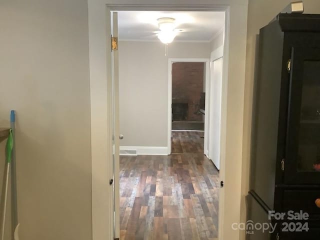 305 N Milford Dr, Salisbury, NC 28144 - hall with wood finished floors and ornamental molding